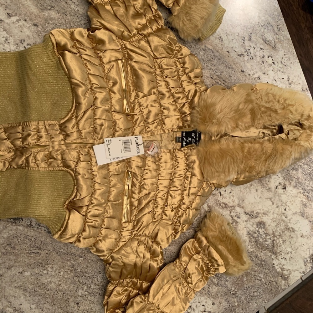 NWT Cute Puffy Metallic Jacket